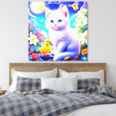 "Magische Mondlicht-Unternehmen: Ein Whimsikgarten Leinwanddruck (Insitu (Schlafzimmer))