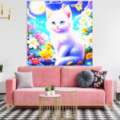 "Magische Mondlicht-Unternehmen: Ein Whimsikgarten Leinwanddruck (Insitu (Wohnzimmer))