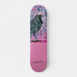 Magische Mongram Raven Runestone Skateboard