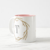 Magische Monogramm-Tasse Staubwreath-| Zweifarbige Tasse (Vorderseite Links)