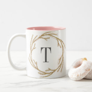 Magische Monogramm-Tasse Staubwreath- Zweifarbige Tasse