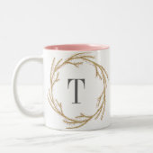 Magische Monogramm-Tasse Staubwreath-| Zweifarbige Tasse (Links)