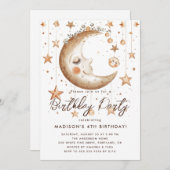 Magische Moon and Stars Geburtstagsparty Einladung (Vorne/Hinten)