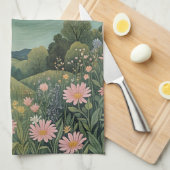 Magische Moonlit-Wiese Geschirrtuch (Viertel Falte)