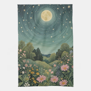 Magische Moonlit-Wiese Geschirrtuch