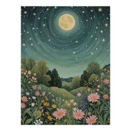 Magische Moonlit-Wiese Poster