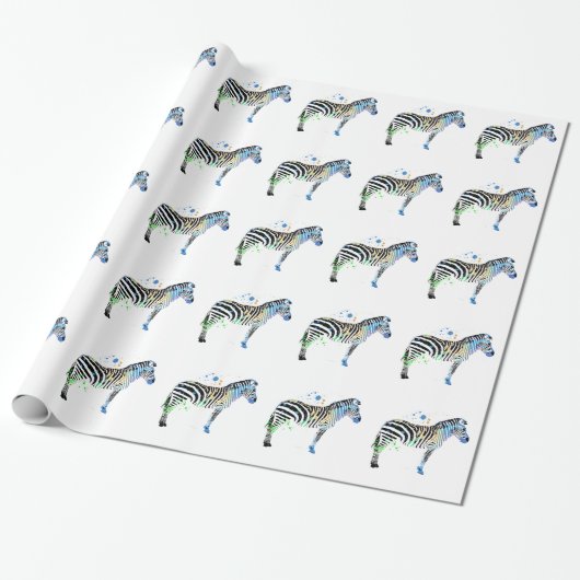 Magische multi farbige Zebra-Sprühfarbeart Geschenkpapier (Ungerollt)