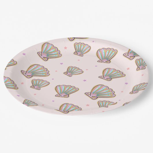 Magische Muschel-E-Kalibrierpapier-Teller Pappteller (Schrägansicht)