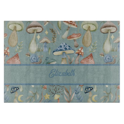 Magische Mushroom Mystical Hygge Personalisiert Schneidebrett (Vorderseite)