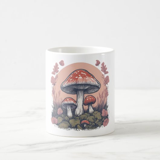Magische Mushroom-Wiese D12 Kaffeetasse (Mittel)