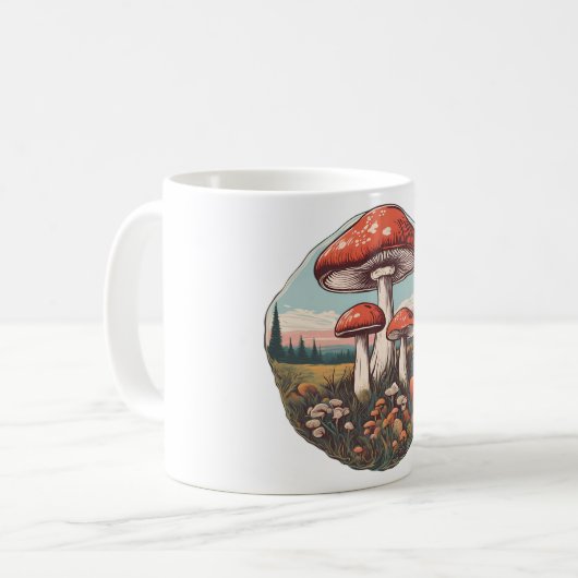 Magische Mushroom-Wiese D24 Kaffeetasse (Vorderseite Links)