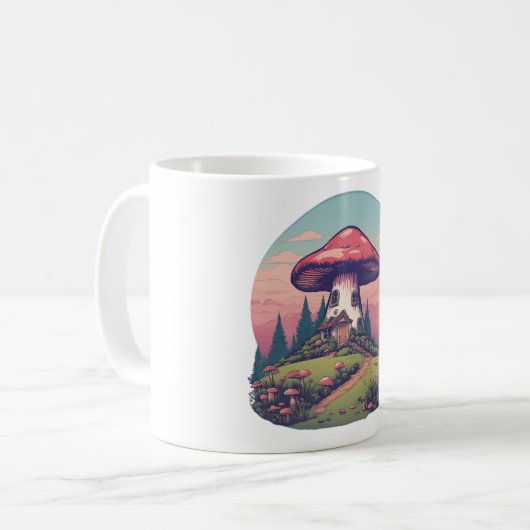 Magische Mushroom-Wiese D5 Kaffeetasse (Vorderseite Links)
