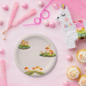Magische Mushroom Woodland Grüne Kinderdusche Pappteller (Party)