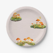 Magische Mushroom Woodland Grüne Kinderdusche Pappteller (Vorderseite)