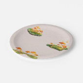 Magische Mushroom Woodland Grüne Kinderdusche Pappteller (Schrägansicht)