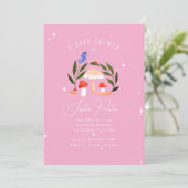 Magische Mushrooms und Schmetterlingsbabys Einladung (Stehend Vorderseite)