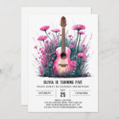 Magische Musikergitarre Geburtstag Einladung (Vorne/Hinten)