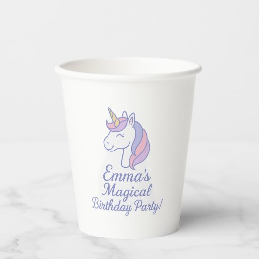 Magische Mystical Unicorn Birthday Cup Pappbecher (Vorderseite)