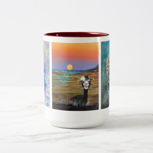 magische mystische Alpaka-Tasse Zweifarbige Tasse (Mittel)