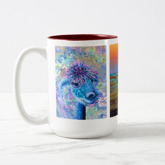 magische mystische Alpaka-Tasse Zweifarbige Tasse (Links)