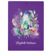 Magische Mystische Kristalle Dreamcatcher Lila Klemmbrett (Rückseite)