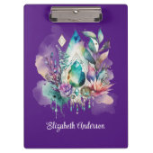 Magische Mystische Kristalle Dreamcatcher Lila Klemmbrett (Vorderseite)