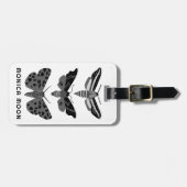Magische Mystische MOTHS Schwarz-weiß Chic Elegant Gepäckanhänger (Vorderseite horizontal)