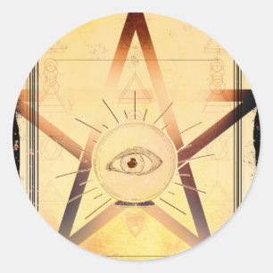 Magische Mystische Versammlung Wahrsager Auge Part Runder Aufkleber