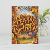 Magische Mystische wärme Herbst glücklich Geburtst Karte (Stehend Vorderseite)