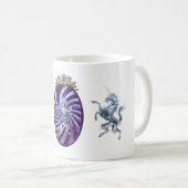 Magische Mythische Silber Einhorn Kaffeetasse (VorderseiteRechts)