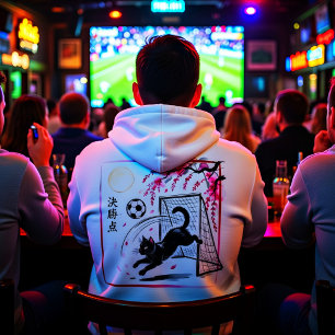 Magische Nacht-Fußball-Katze- und Kirschblüten-Kun Hoodie