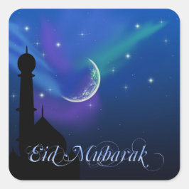 Magische Nacht - islamischer Grußsticker Quadratischer Aufkleber