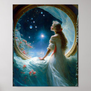 Magische Nacht Szene Fantasy Art Poster