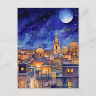 Magische Nacht über San Miguel de Allende, Mexiko Feiertagspostkarte