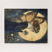 Magische Nachtmärsche mit Blume unter dem Goldenen Puzzle (Horizontal)