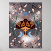 Magische Nachtmotte und Mond Poster (Vorne)
