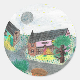 Magische Nachtschwärmer-Sticker Runder Aufkleber