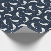 Magische Narwhals im Weltraum Geschenkpapier (Ecke)
