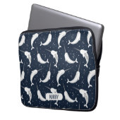 Magische Narwhals im Weltraum Laptopschutzhülle (Vorderseite Links)