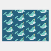 Magische Narwhals mit Eyelashes Geschenkpapier Set (Vorderseite 3)