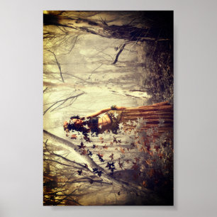 Magische Natur Geist Frau, Herbst lässt Kunst Poster