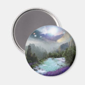 Magische Naturlandschaft mit rauschendem Wasser Magnet (Vorderseite/Rückseite)