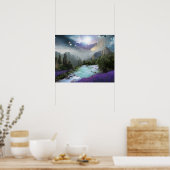 Magische Naturlandschaft mit rauschendem Wasser Poster (Küche)