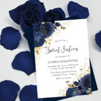 Magische Navy Indigoblau Rose & Gold Sweet 16
