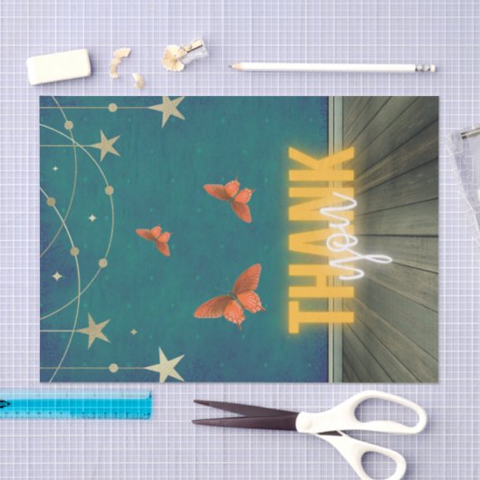 Magische Neonleuchten & Schmetterlinge Vielen Dank Seidenpapier (Handwerk)