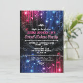 Magische Neonleuchten Sweet 16 Party Einladung (Stehend Vorderseite)