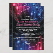 Magische Neonleuchten Sweet 16 Party Einladung (Vorne/Hinten)