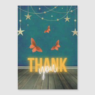 Magische Neonlichter & Schmetterlinge Magnetisch Magnetkarte