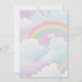 Magische Niedliche Einhorn Regenbogen 1. Geburtsta Einladung (Rückseite)