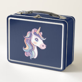 Magische Niedliche Funkelnd Pastel Unicorn Metall Brotdose